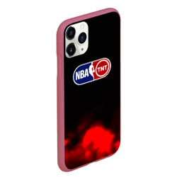 Чехол для iPhone 11 Pro Max матовый NBA абстрактные красные краски лого - фото 2