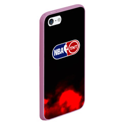 Чехол для iPhone 5/5S матовый NBA абстрактные красные краски лого - фото 2