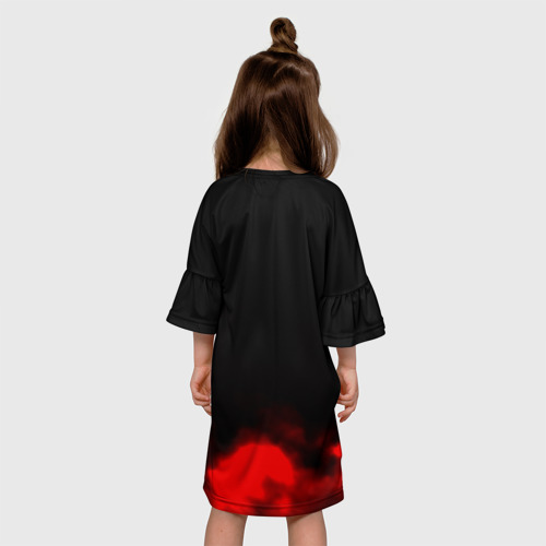 Детское платье 3D NBA абстрактные красные краски лого, цвет 3D печать - фото 5