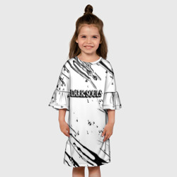 Детское платье 3D Тёмные души краски текстура соулс - фото 2