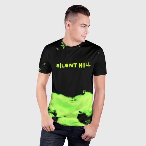 Мужская футболка 3D Slim Silent hill зелёный смок сити токсик, цвет 3D печать - фото 3