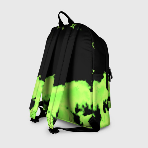 Рюкзак 3D с принтом Silent hill зелёный смок сити токсик, вид сзади #1