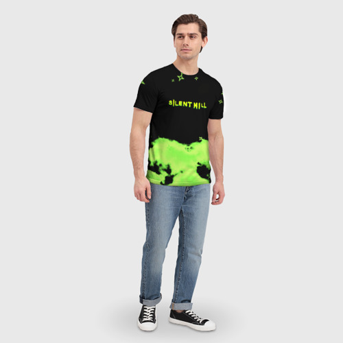 Мужская футболка 3D Silent hill зелёный смок сити токсик, цвет 3D печать - фото 5