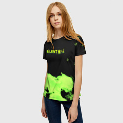 Женская футболка 3D Silent hill зелёный смок сити токсик - фото 2