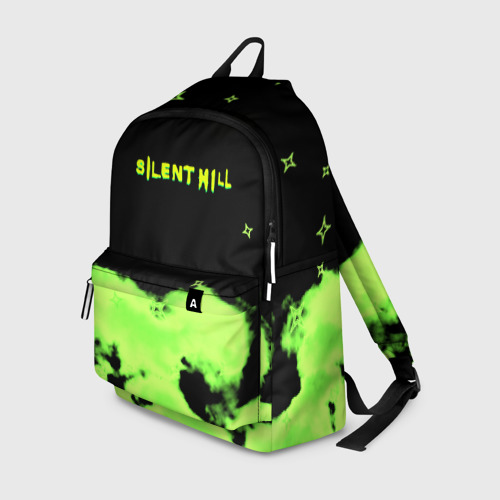 Рюкзак 3D с принтом Silent hill зелёный смок сити токсик, вид спереди #2