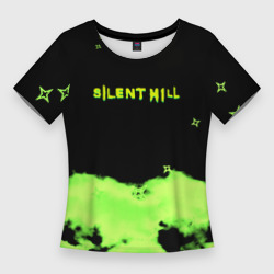 Женская футболка 3D Slim Silent hill зелёный смок сити токсик
