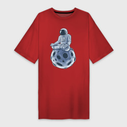 Платье-футболка хлопок Медитация на луне 