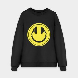 Мужской свитшот oversize без начеса хлопок Смайл диджея