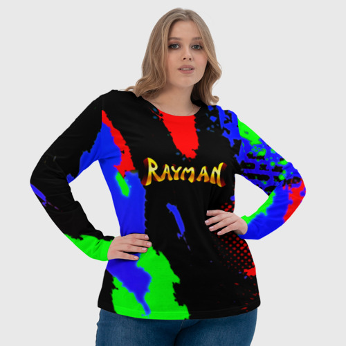 Женский лонгслив 3D с принтом Rayman краски игра на позитиве, фото #4