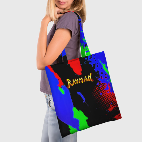 Шоппер 3D с принтом Rayman краски игра на позитиве, фото на моделе #1