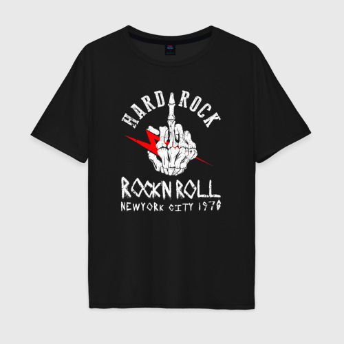 Мужская футболка хлопок Oversize с принтом Hard rock 1970, вид спереди #2