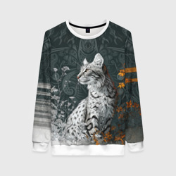 Женский свитшот 3D Пятнистый лесной кот