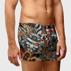 Мужские трусы 3D Самурай дракон и тигр - фото 2
