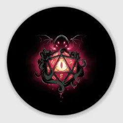 Круглый коврик для мышки Cthulhu - d20