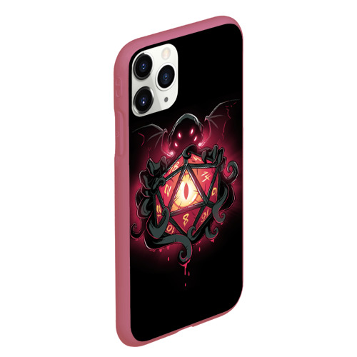 Чехол для iPhone 11 Pro Max матовый Cthulhu - d20, цвет малиновый - фото 3