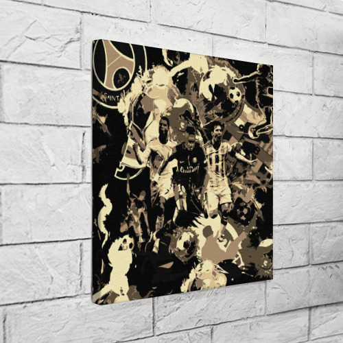 Холст квадратный Роналдо Неймар и Месси камуфляж , цвет 3D печать - фото 3