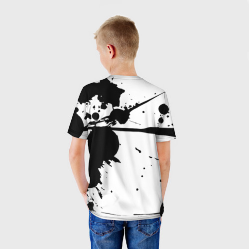 Детская футболка 3D с принтом Art blots - vanguard, вид сзади #2