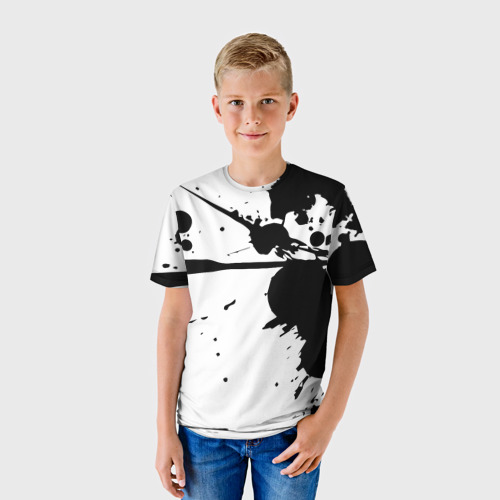 Детская футболка 3D с принтом Art blots - vanguard, фото на моделе #1