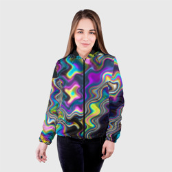 Женская куртка 3D Волнистые абстрактные волны - фото 2