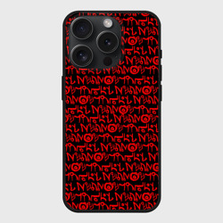 Чехол силиконовый для Apple iPhone 15 Pro матовый Dead Space символы обелиска