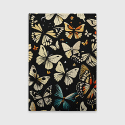 Обложка для автодокументов Крылья бабочек на черном