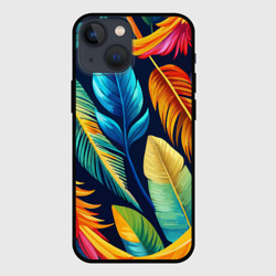 Чехол для iPhone 13 mini Пёстрые пёрышки попугаев
