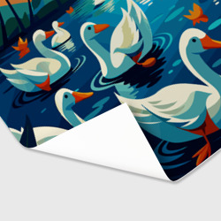 Бумага для упаковки 3D Гуси лебеди вода - фото 2