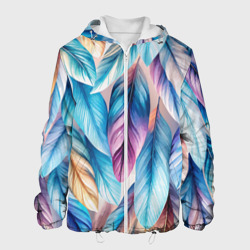Акварельные перья птиц – Мужская куртка 3D с принтом купить со скидкой в -10%
