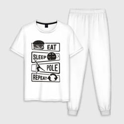 Мужская пижама хлопок Есть спать пилон