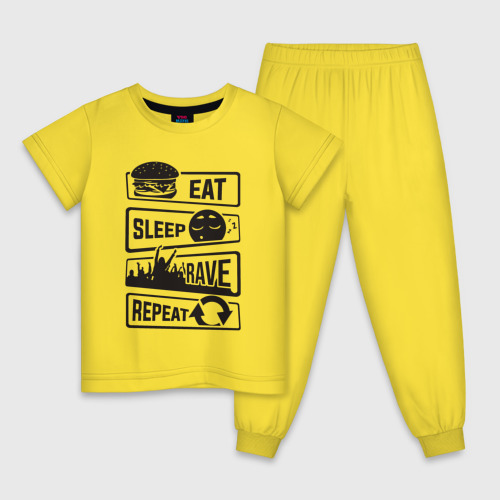 Детская пижама хлопок Еасть спать рейв, цвет желтый