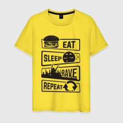 Еасть спать рейв – Мужская футболка хлопок с принтом купить со скидкой в -20%