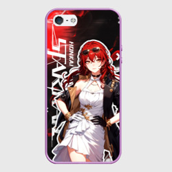 Чехол для iPhone 5/5S матовый Химеко из Хонкай - глитч