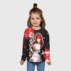 Детский лонгслив 3D Химеко из Хонкай - глитч - фото 2