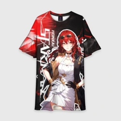 Детское платье 3D Химеко из Хонкай - глитч