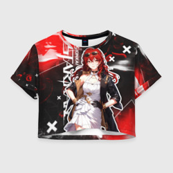 Женская футболка Crop-top 3D Химеко из Хонкай - глитч