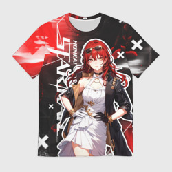 Мужская футболка 3D Химеко из Хонкай - глитч