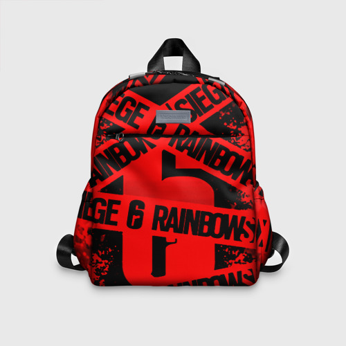 Детский рюкзак 3D с принтом Rainbox six краски, вид спереди #2