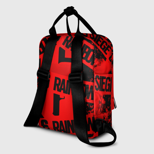 Женский рюкзак 3D с принтом Rainbox six краски, вид сзади #1