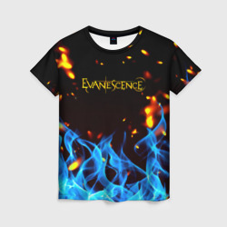 Женская футболка 3D Evanescence огонь рок группа