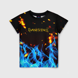 Детская футболка 3D Evanescence огонь рок группа