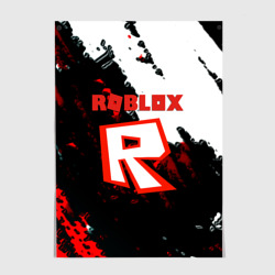 Постер Roblox logo краски мобайл гейм