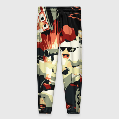 Женские брюки 3D с принтом Чикен Ган заварушка, вид спереди #2