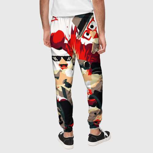 Мужские брюки 3D с принтом Чикен Ган разборка, вид сзади #2