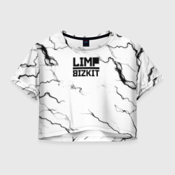 Женская футболка Crop-top 3D Limp bizkit storm black