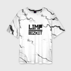 Женская футболка oversize 3D Limp bizkit storm black