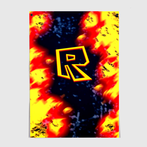 Постер Roblox огенное лого 