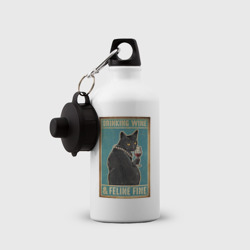 Бутылка спортивная Винный черный кот - фото 2