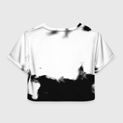 Женская футболка Crop-top 3D Alisa черный дым, цвет 3D печать - фото 2