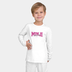 Пижама с принтом Minji k-idols для ребенка, вид на модели спереди №2. Цвет основы: белый
