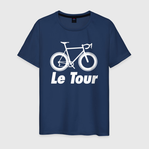 Мужская футболка хлопок Le tour, цвет темно-синий